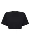 Pinko Short-sleeved Crop Top With Padded Shoulders