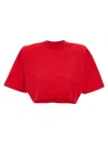 Pinko Short-sleeved Crop Top With Padded Shoulders