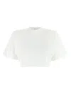 Pinko Crop Top À Manches Mi-longues Et Épaules Rembourrées In White