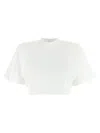 Pinko Short-sleeved Crop Top With Padded Shoulders