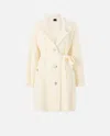 Pinko Coat With Matching Belt In Neutral