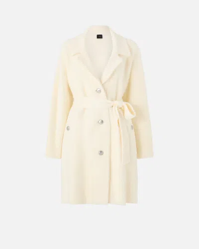 Pinko Coat With Matching Belt In Neutral