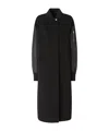 Pinko Long Coat In Wool-blend Cloth And Technical Satin In Black