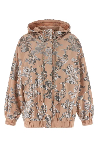 Pinko 'maracuja' Bomber Jacket In Brown