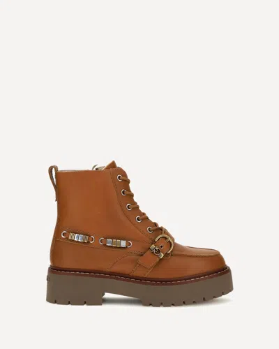 Pinko Margaret 03 Ankle Boots Calf Leather In Orange