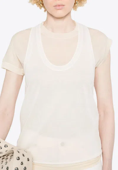 Pinko Mark Layered T-shirt In White