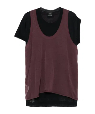 Pinko Mark T-shirt In Bordeaux Red