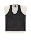 Pinko Mark Cotton Blend T-shirt With Combined Top In Nero E Bianco