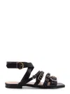 Pinko Ankle Strap Sandals With Branded Leather Insole
