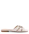 Pinko Leather Sandals With Durable Outsole In White
