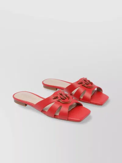 Pinko Marli Cut-out Leather Flat Sandals