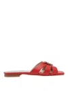 Pinko Nappa Leather Slip-ons With Bird Logo In Rojo