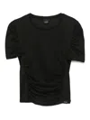 Pinko Martello Semi-sheer Ruched Top In Black