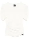 Pinko Ruched-detailing Crew Neck T-shirt In White