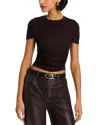Pinko Martello Semi-sheer Ruched Top In Black Coffee Brown