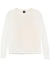 Pinko Semi-trasparent 'martin' Sweater In White Cotton In Neutral