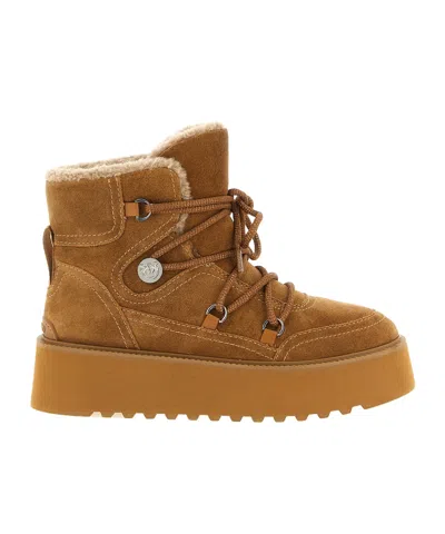 Pinko Martina Lace Up Platform Ankle Boots In Brown