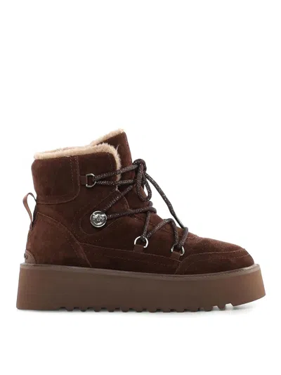 Pinko Martina Suede Ankle Boot In Brown
