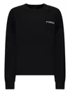 Pinko Love Bird Motif Black Sweater With Round Neck And Long Sleeves In Black