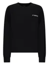 Pinko Love Bird Motif Black Sweater With Round Neck And Long Sleeves In Black