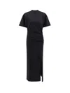 Pinko Long T-shirt Dress With Padded Shoulders In Black