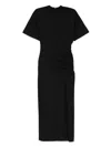 Pinko Long T-shirt Dress With Padded Shoulders In Black
