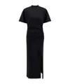 Pinko Long T-shirt Dress With Padded Shoulders In Black