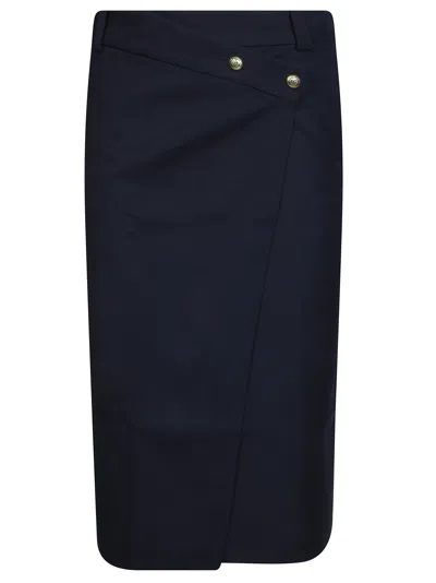 Pinko Marzemino Diagonale Front Flap Midi Skirt In Multi