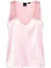 Pinko Satin-finish Sleeveless Top In Pink