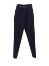 Pinko Grey 'piove' Trousers With Belt And Pockets In Blue