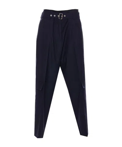 Pinko Matching Belt Cargo Trousers In Blue