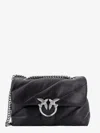 Pinko Matelassé Leather Shoulder Bag In Black
