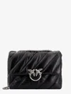 Pinko Matelassé Leather Shoulder Bag In Black