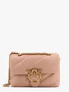 Pinko Matelassé Leather Shoulder Bag With Iconic Love Birds Buckle