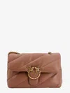 Pinko Matelassé Leather Shoulder Bag With Iconic Love Birds Buckle