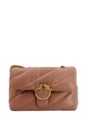 Pinko Matelassé Leather Shoulder Bag With Iconic Love Birds Buckle