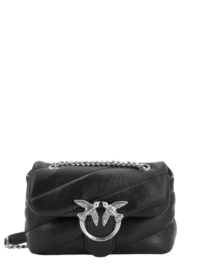 Pinko Matelassé Leather Shoulder Bag With Iconic Love Birds Buckle