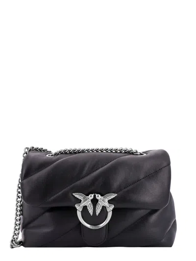 Pinko Matelassé Leather Shoulder Bag With Iconic Love Birds Buckle