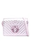 Pinko Matelassé Metallic Crossbody Bag In Purple