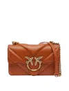 Pinko Mattone Mini Love One Crossbody Bag In Marrón
