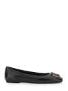 Pinko Flat Nappa Leather Ballet Flats With Love Birds Logo In Black