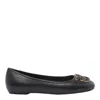Pinko Flat Nappa Leather Ballet Flats With Love Birds Logo In Black