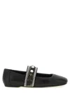 Pinko Embellished-buckle Ballet Flats In Black