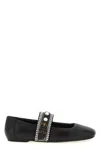 Pinko Embellished-buckle Ballet Flats In Black
