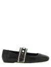 Pinko Embellished-buckle Ballet Flats In Black