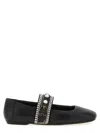 Pinko Embellished-buckle Ballet Flats In Black