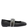 Pinko Embellished-buckle Ballet Flats In Black