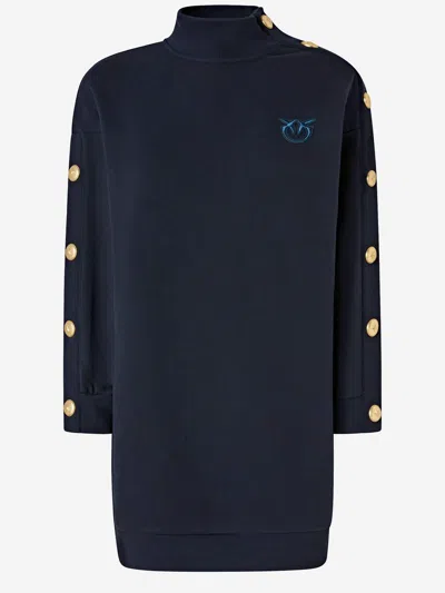 PINKO MAXI COTTON SWEATER WITH BUTTONS