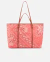 Pinko Maxi Double Handle Shopper Bag With Bandana Print
