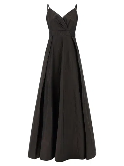 Pinko Pleated-skirt Sleeveless Maxi Dress In Black